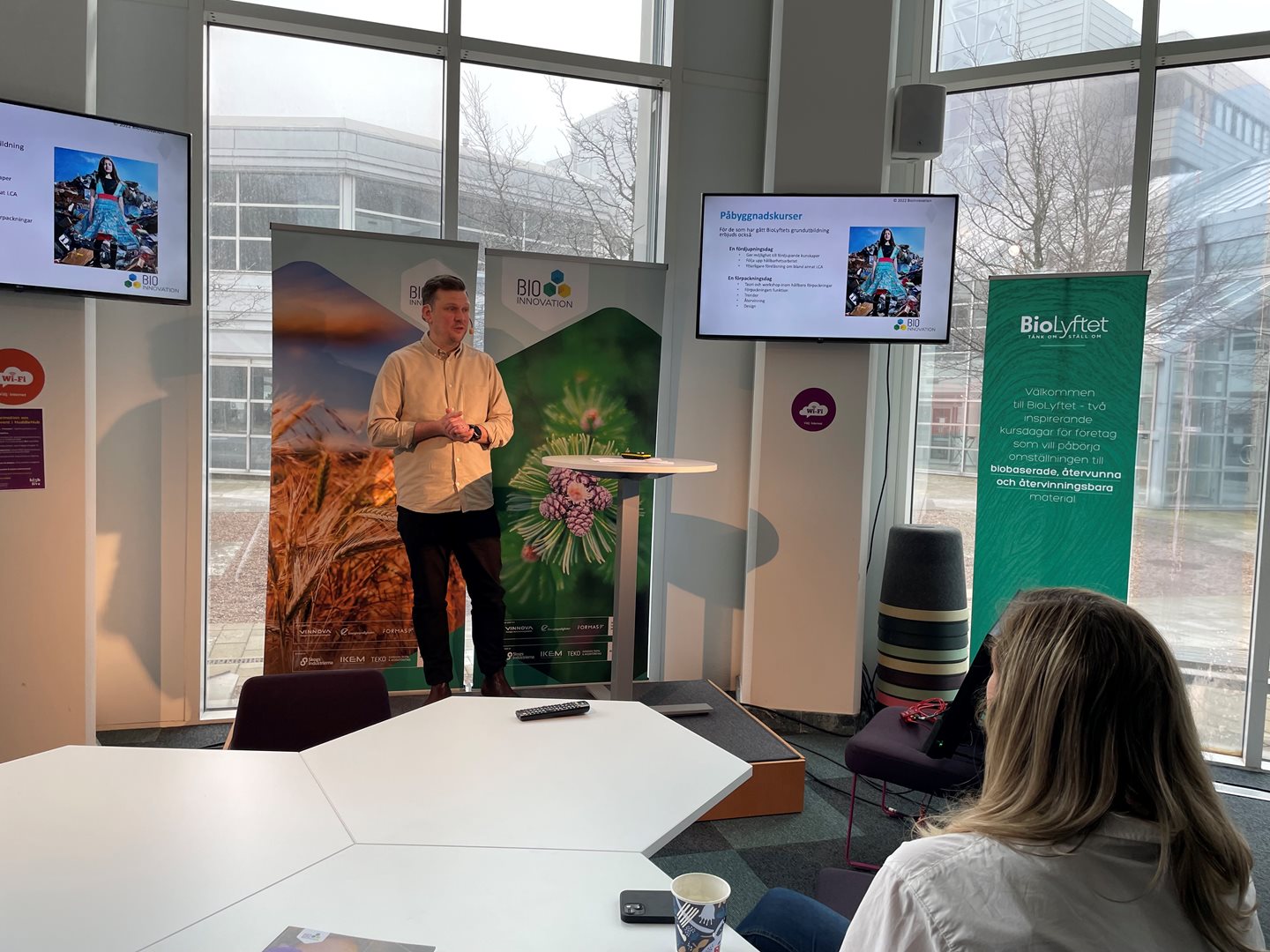 Mattias Andersson, RISE Presenterar Biolyftet På Bioinnovativa Affärer I Halmstad. Foto Linda Larsson